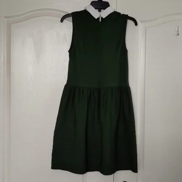 Lili Wang for Lilies Closet Womens Dress 10 Anthro Green Sleeveless Pin Tuck - Picture 5 of 11